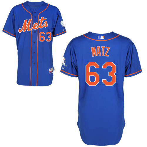 Steven Matz #63 Youth Baseball Jersey-New York Mets Authentic Alternate Blue Home Cool Base MLB Jersey